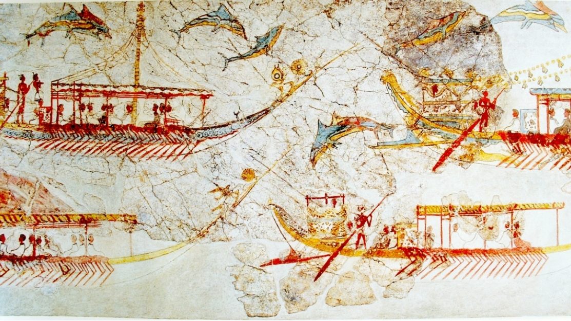 Ship procession fresco part 2 Akrotiri Greece res article